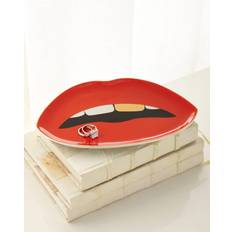 Or Plateaux de service Jonathan Adler Deko-Tablett Lips Mit Gold Plateau de service