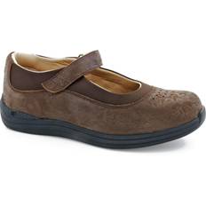 Shoes Wide Width Women's Rose Mary Jane Flat by Drew in Brown Foil Leather Size W