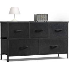 Black 5 drawer chest OLIXIS 5 Drawers Chest of Drawer 38x20.9"