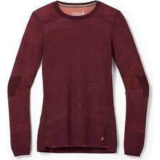 Red Base Layer Tops Smartwool Intraknit Merino Crew Black Cherry Women's Clothing Burgundy