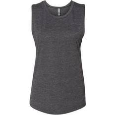 Beige - Fitness & Gym Tank Tops Next Level Womens Festival Muscle Tank - Charcoal