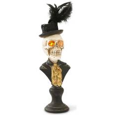 Noir Figurines Skeleton 18" Bust w/LED Eyes On Pedestal Figurine