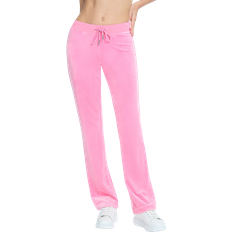 Pink Pants Juicy Couture Og Big Bling Velour Track Pants - Hot