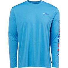 Magellan Men's Casting Crew Print Long Sleeve Fishing Shirt - Blue Aster Tx Flag