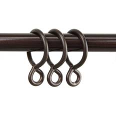 Brown Mounts & Hooks for Curtains Rod Desyne Set of 10 Eyelet Rings, One