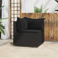 Divani Modulari vidaXL Angolare da Giardino con Cuscini in Polyrattan Nero Divano Modulare