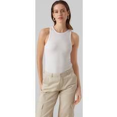 Rundhalsausschnitt Tanktops Vero Moda Damen S/L Rib TOP JRS NOOS Tops, Bright White