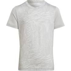 Print tshirt adidas Aeroready 3stripes Allover Print Tshirt Barn Vit Vit