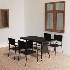 Rattan Patio Dining Sets vidaXL Garden Patio Dining Set, 1 Table incl. 4 Chairs