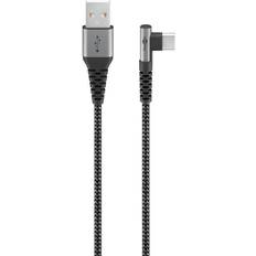 Usb kabel vinklet Goobay USB-A opladerkabel 60W tekstil vinklet stik