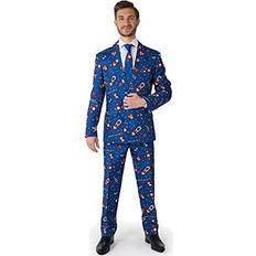 Suitmeister Mens Gamer Navy Suit Blue/Red/White