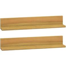 Wall Shelves vidaXL 2x Solid Wood Teak Wall Shelf