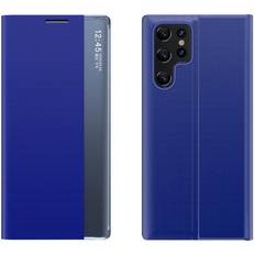 S23 ultra fodral Hurtel Galaxy S23 Ultra Fodral Sleep Flip Blå