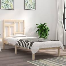 vidaXL brown, 90 Solid Wood Pine Bed Frame Platform