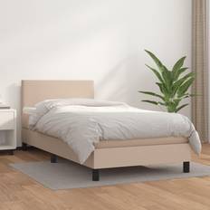 Lits vidaXL Sommier À Lattes De Avec Matelas Cappuccino 90x200 cm Lit Continental