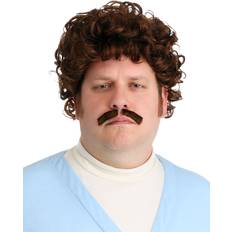 Brown Wigs Nacho libre wig & mustache adult