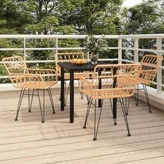 Brown - Rattan Patio Dining Sets vidaXL brown Patio Dining Set, 1 Table incl. 4 Chairs
