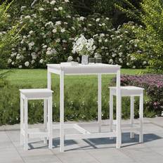 White Outdoor Bar Sets vidaXL 3 Outdoor Bar Set