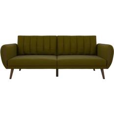 Novogratz Brittany Green Linen Sofa 207cm 3 Seater