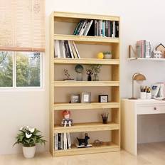 vidaXL bogskab/rumdeler 100x30x200 massivt fyrretræ Bogreol