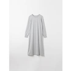 Polarn O. Pyret Striped Nightgown - Heather Grey
