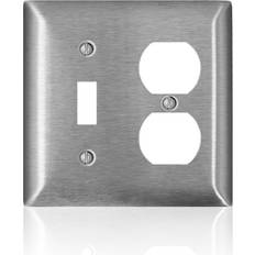 Electrical Accessories Leviton C-Series Satin Silver 2 gang Stainless Steel Duplex/Toggle Wall Plate 1 pk