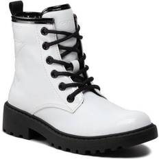 Blanc Bottes Geox Fille J Casey Girl G Bottines - White/Black