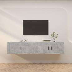 vidaXL væghængte tv-skabe 2 betongrå TV-bord