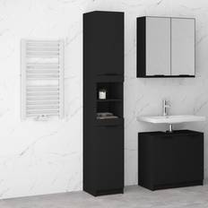 Black Bathroom Cabinets vidaXL Bathroom Cabinet Cupboard