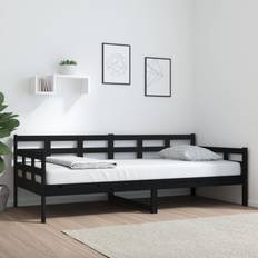 Sofá Cama Sofás vidaXL Cama Madera Maciza De Pino Negro 90x200 cm Sofá 90cm