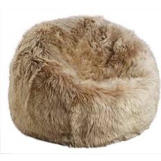 Beige Poltrone sacco Natures Collection Long Wool Sheepskin Bean Bag 73 cm x 74 cm Taupe Poltrona sacco