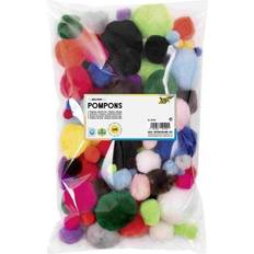 Pom Pons Folia folia Pompons, 100 Stück, Größen und Farben sortiert