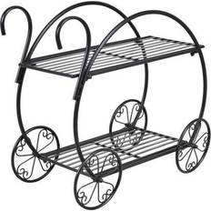 Pots, Plants & Cultivation Costway Heavy Duty Metal Flower Cart Plant Stand