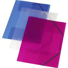Office Supplies Herlitz Elasticated Folder with 3 Flaps and 2 Elasticated Sides A4 PP Transluzent Clear