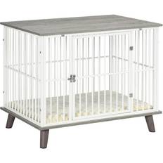 Pets Pawhut Dog Crate Furniture, Pet Kennel Cage, Top