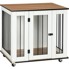 Pawhut Crate Furniture w/ Wheel for Medium Dogs 80x76.5cm