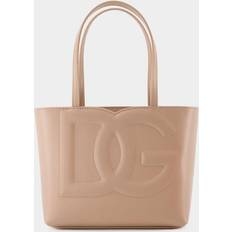 Naturel Sacs de courses Dolce & Gabbana Sac Cabas à Logo Cuir Cipria