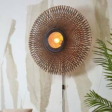 Good & Mojo Kalimantan Væg Ø 87 cm Sort/Naturlig Vægarmatur