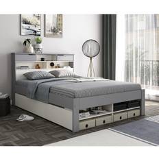 Double Beds - White Bed Frames Bedmaster Fabio King 162.4x224.4cm