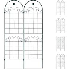 Verde Fuentes Relaxdays Set de dos soportes para enredaderas Enrejado metálico 180 x 50 cm