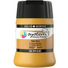 Daler Rowney System 3 Screen Printing Acrylic Yellow Ochre 250ml