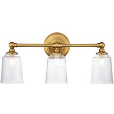 E26 Apliques de pared Elstead Lighting Huguenot Lake 3 Light Above Mirror Light - Burnished Brass 3xG9 IP44 533x152x248 mm Aplique de pared