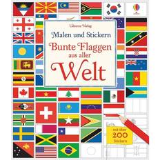 Aufkleber Usborne Malen und Stickern: Bunte Flaggen aus aller Welt