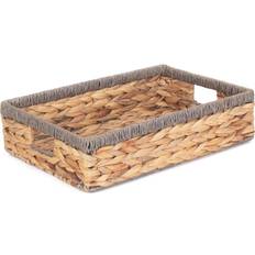 Wood Baskets RED HAMPER Medium Shallow Hyacinth With Rope Border Basket