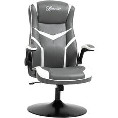 Vinsetto Racing Game Chair PVC Leather Computer Gaming Chair Grey