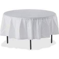 Table Cloths Genuine Joe Round Tablecover Plastic 84 D 4PK/CT WE 10330CT