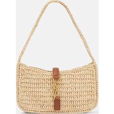 Saint Laurent Handbags Saint Laurent Le 5 a 7 Mini Raffia Hobo Natural/Brick/Bronze