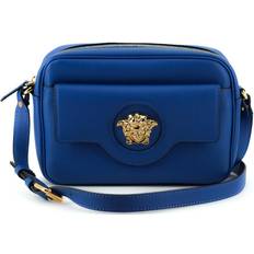 Guld/Mässing - Multifärgade Axelremsväskor Versace Blue Calf Leather Camera Shoulder Women's Bag