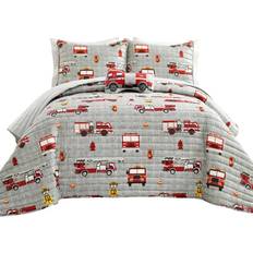 Red Bed Set Lush Decor A Fire Truck Red & Gray Reversible Print 4