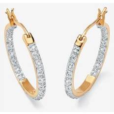 PalmBeach Palmbeach jewelry 1/10 tcw diamond gold-plated sterling silver hoop earrings